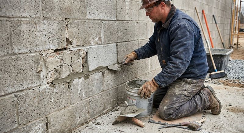 Cinder Block Wall Repair in Dover, FL