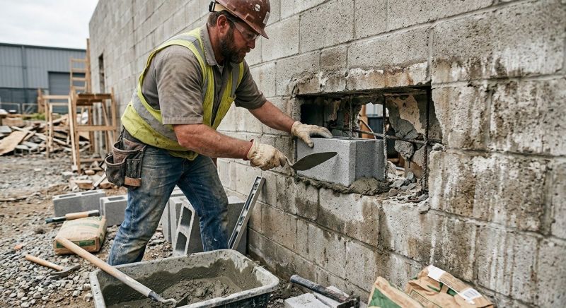 Cinder Block Wall Repair in Dundee, FL