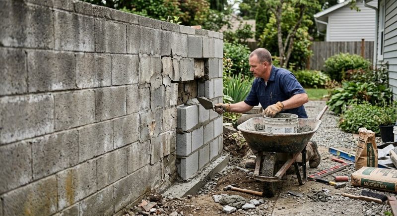 Cinder Block Wall Repair in Mulberry, FL