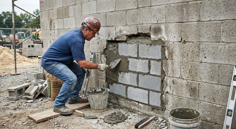 Cinder Block Wall Repair in Plant City, FL