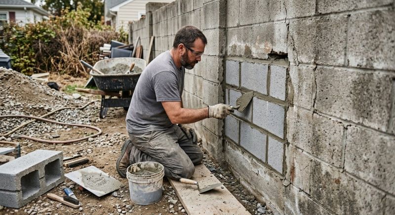 Cinder Block Wall Repair in Riverview, FL
