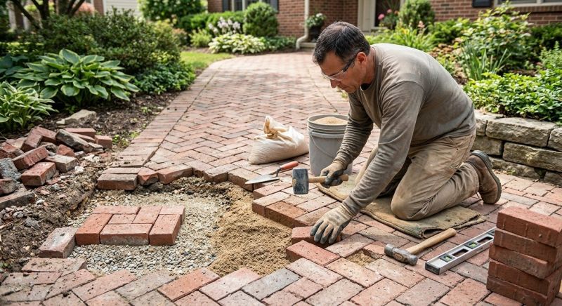Entryway Brick Repair in Polk County, FL